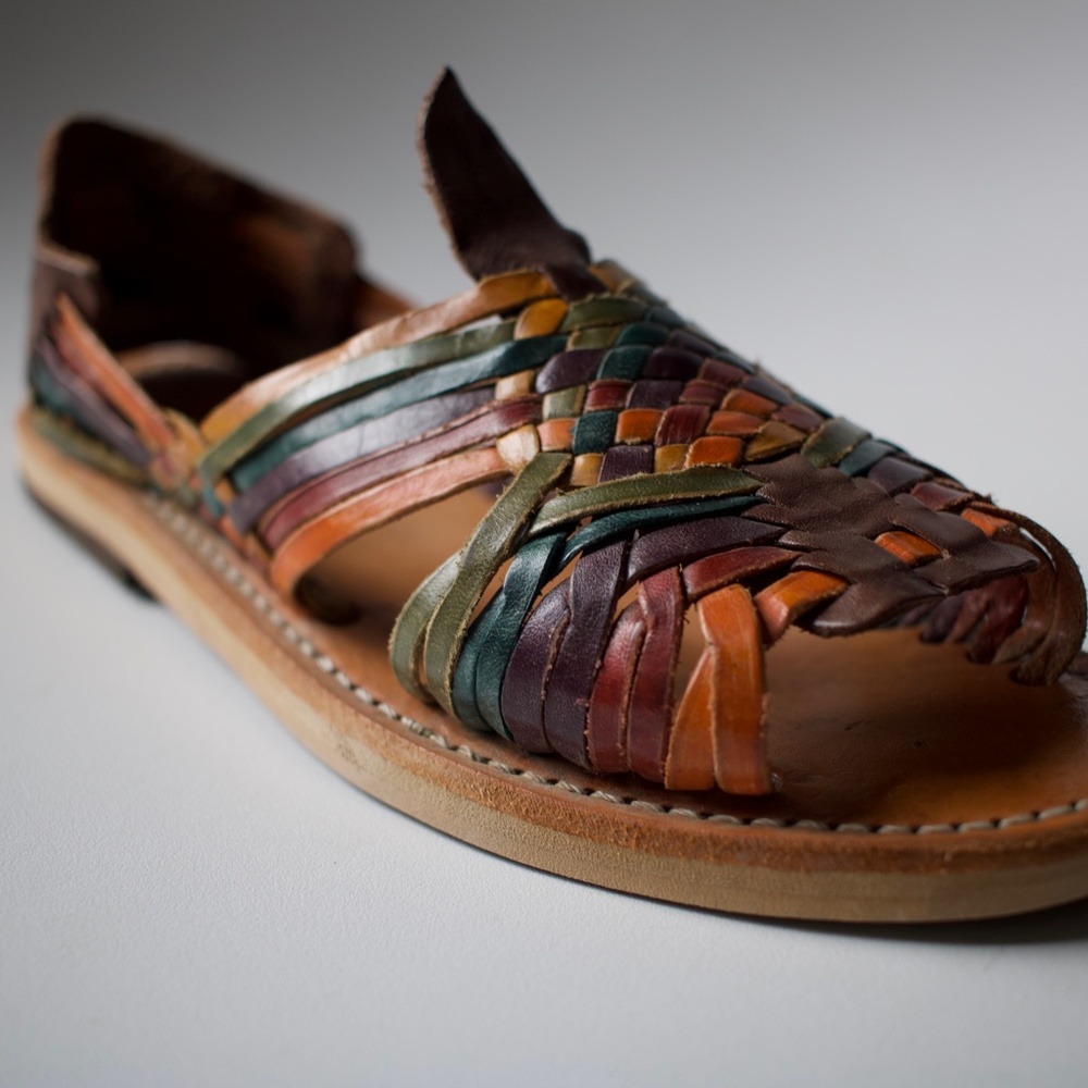 Huarache | Peep Toe Huarache Sandals | Rainbow | Women’s Size 6